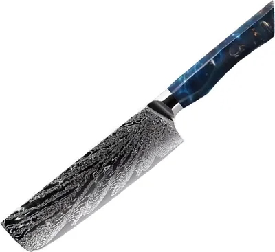 Produktbild von Damast Küchenmesser Seiryuu Nakiri - Präzises Gemüse schneiden in Blau KP37603