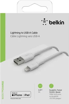 Immagine prodotto di Belkin CAVO INTRECCIATO DA USB-A A LIGHTNING 1M