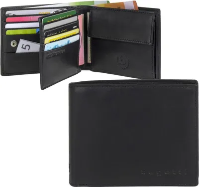 Produktbild von Bugatti Geldbörse Leder RFID Portemonnaie Querformat Geldbeutel Herren schwarz 49326401
