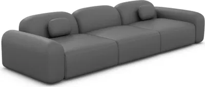 Produktbild von Kunstleder 4-Sitzer Couch Nuvia Dunkelgrau