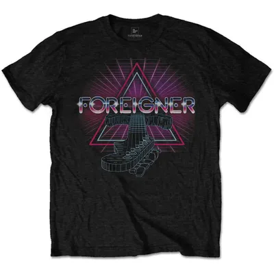 Obrázok produktu pre Foreigner Neon Guitar Black M Tričko