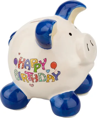 Produktbild von HERGO Swiggie Sparschwein "Hurra ein Junge" mittel