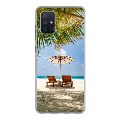 Produktbild von MuchoWow® Handyhülle Schutzhülle Hülle für Samsung Galaxy A51 5G Strand - Strandkorb - Sonnenschirm Silikon Softcase Handy Hülle - Abbildung