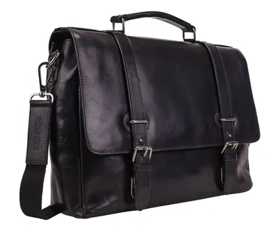 Produktbild von LEONHARD HEYDEN Leder Aktentasche Umhängetasche mit Laptopfach Roma Briefcase 2 Compartments Black schwarz