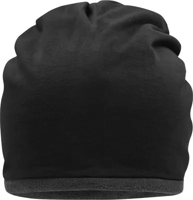 Produktbild von Lässige Mütze mit Fleece-Kontrastabschluss black/carbon, Gr. one size