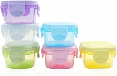 Produktbild von Set mit 6 luftdichten Mini-Lebensmittelbehältern - luftdichte Deckel - mikrowellengeeignet - 60 ml -