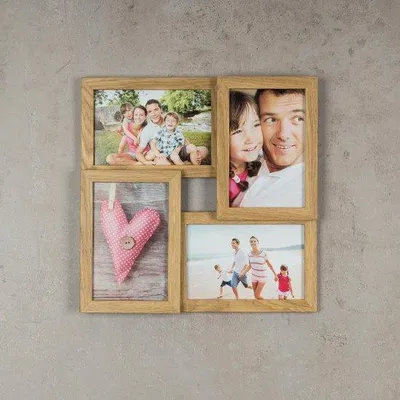 Productafbeelding van Famanu fotolijst collage - Eikenlook voor 4 foto's