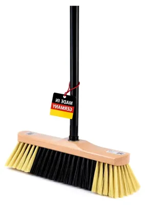 Produktbild von Zimmerbesen Qualitäts Stubenbesen 30cm Holz mit Stiel 120cm lang Besenstiel Haushaltsbesen weiche feine Borsten Kehrbesen Feger Schmutzbesen Metallstiel schwarz Stubenbesen Innen