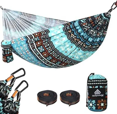 Produktbild von Famanu Hängematte ultraleicht - 300 kg Tragkraft - atmungsaktiv und schnelltrocknend - 275 x 140 cm