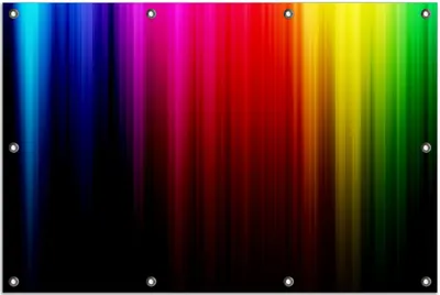 Produktbild von Wallario Outdoor-Poster für Garten oder Balkon, Motiv Bunte Regenbogenstreifen auf Schwarz, in ca. 80 x 120 cm