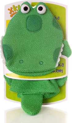 Produktbild von Badehandschuh Drache aus 100% Baumwolle für Babys zum Waschen und Spielen