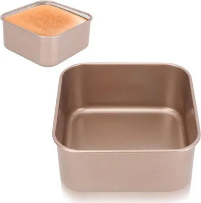 Produktbild von Kuchenform aus Kohlenstoffstahl Backblech für Brot, Brotbackform, Kuchenplatte, Bratpfanne (21,5 x 21,5 x 8 cm)