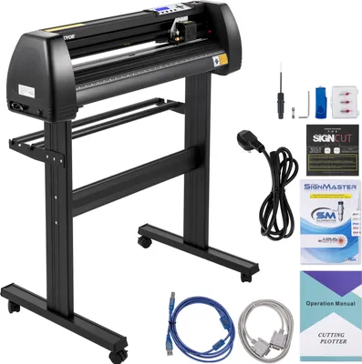 Produktbild von VEVOR Vinyl Schneideplotter Max. Einzug 720 mm Folienschneider Schrittmotor 800 mm/s Plottermaschine Schnittstärke Max. 3 mm, Folienplotter mit Klingenhalter, Vinylschneider mit Signcut & Signmaster
