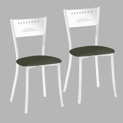 Zwei Küchenstühle Metall Graphit Sitzhöhe 45 cm