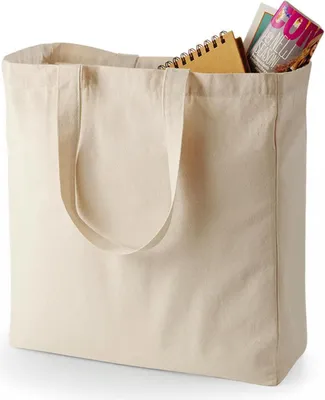Produktbild von Quadra QD23 | Canvas Classic Shopper - Einkaufstasche - 39 x 42 x 13 cm - Farbe: Natural - Größe: One Size