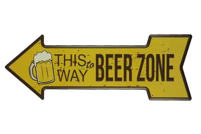 Produktbild von Beer Zone L - Wand dekoration - Bar Dekoration - Retro Blechschild - Blechschild - Wandplatte -Metall Poster