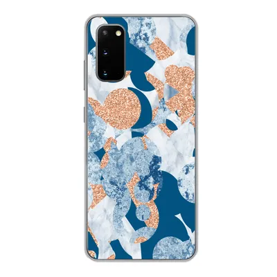 Produktbild von MuchoWow® Handyhülle Schutzhülle Hülle für Samsung Galaxy S20 Marmor - Geometrische Formen - Glitter Silikon Softcase Handy Hülle - Bild