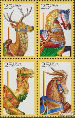 Produktbild von Briefmarken USA 1988 Mi 2010-2013 Viererblock (kompl.Ausg.) postfrisch Karusselltiere