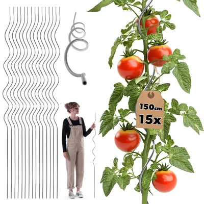 Image de KADAX Tuteur végétal en spirale en aluminium, 150 cm, 15 pièces