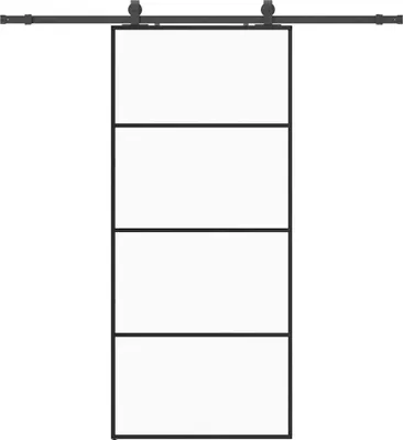 Zdjęcie produktu dla vidaXL Drzwi przesuwne z okuciem czarne 90x205 cm szkło ESG
