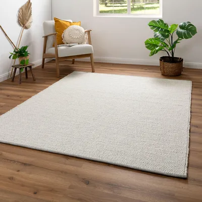 Produktbild von Handwebteppich Benin aus 100% Schurwolle in Creme, Größe: 250x340 cm