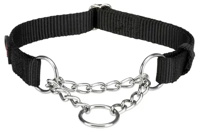Productafbeelding van Trixie Kragenhund Premium, halve halsband, zwart