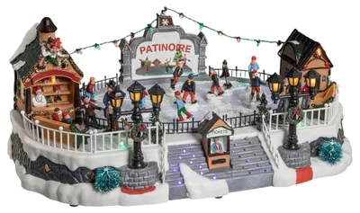 Image de Village de Noël patinoire - Décoration de Noël - Pour intérieur et extérieur - Éclairage de Noël
