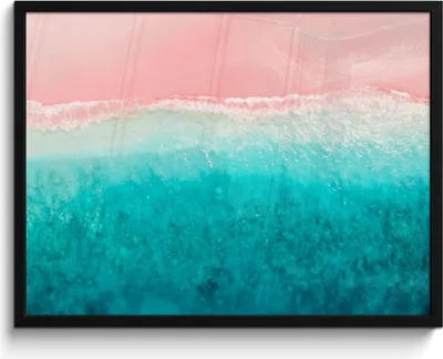 Produktbild von MuchoWow® MuchoWow® Gerahmtes Poster Strand - Meer - Rosa 80x60 cm - Poster mit zchwarzem Bilderrahmen - Schwarzem - Mit Gestell