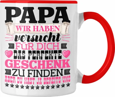 Produktbild von Trendation - Papa Geschenk Tasse Geschenkidee für Besten Vater Geschenk von Tochter an Vater Vatertag Spruch (Rot)