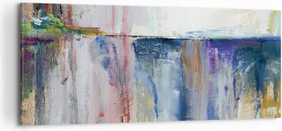 Produktbild von Bild auf Leinwand - Leinwandbild - Einteilig - Abstraktion Farben Öl - 100x40cm - Wand Bild - Wanddeko - Wandbilder - Leinwanddruck - Bilder - Wanddekoration - Leinwand bilder - AB100x40-4751