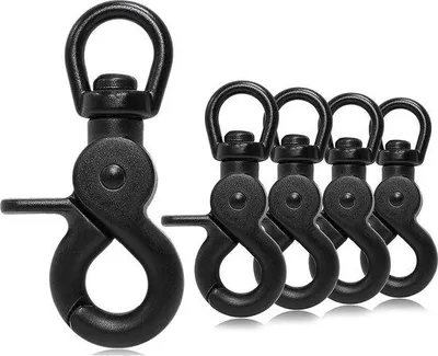 Produktbild von Karabinerhaken 5 Stück robuste Zinklegierung schwarze Tiergespen