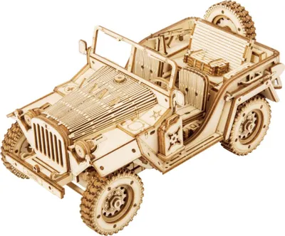 Productafbeelding van RoboTime houten 3D-puzzel: militair jeep