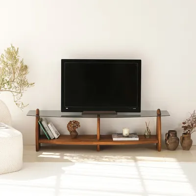 Produktbild von Skye Decor, Surf - Chesnut, Fume, TV-Ständer, Kastanie, 100 % gehärtetes Glas, 160 x 35 x 45 cm