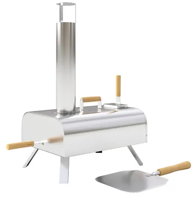 Immagine prodotto di Forno per pizza da esterno - Forno per pizza portatile - Forno per pizza da trasporto - Forno da esterno - Griglia per pizza - Acciaio inossidabile