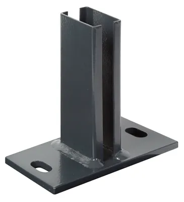 Produktbild von Alberts Pfostenträger für Zaunpfosten für Doppelstabmatten, zum Aufschrauben, Platte 150 x 80 mm, für Pfosten 60 x 40 mm, anthrazit