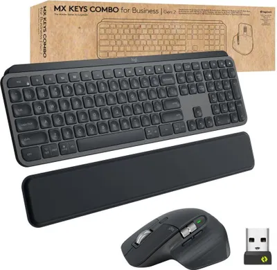 Produktbild von LOGITECH Logitech 920-010931 Tastatur inklusive Maus Office RF Wireless + Bluetooth QWERTY Nordic Graphit