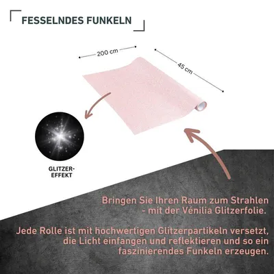 Produktbild von Klebefolie Glitter pink - 45x200cm