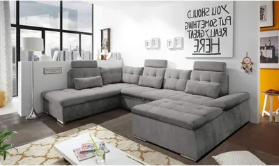 Produktbild von Ecksofa U-Form Sofa Wohnlandschaft Garnitur Polster Bettfunktion Design Ecksofa
