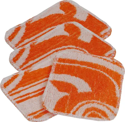 Produktbild von TURBO PRODUKTE TurboScrub 4er-Set – 96% recycelte Baumwolle, waschbar – Orange/Weiß