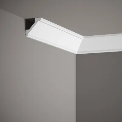 Produktbild von PROVISTON | Stuckleiste | 50 x 53 x 2000 mm | Weiß | Deckenleiste | LED Lichtleiste | Indirekte Beleuchtung | Modern | Hochwertig | Robust | Langlebig | 1 Stück