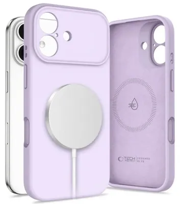 Image de Etui Tech-Protect Silicone MagSafe pour Apple iPhone 17 Mauve