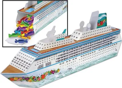 Produktbild von Tischaufsteller / Geschenkbox Kreuzfahrtschiff