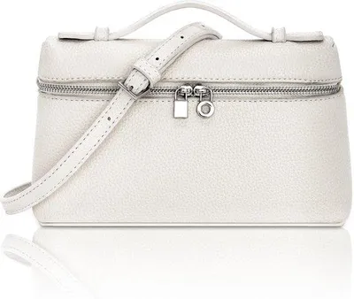 Produktbild von Klein quadratischer Lederbeutel, weiß, mit abnehmbarer Riemenverschluss, eleganter Schulterbeutel mit Griff, Mini-Clutch für Hochzeitsfeier, 20x12x6CM