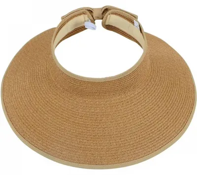 Produktbild von Damen-Sonnenschutz mit breiter Krempe, aufrollbar, aus Stroh, faltbar, Strandhut mit offenem Oberteil