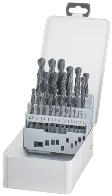 Image de kwb 422544 HSS Jeu de forets hélicoïdaux à métaux 25 pièces 1 mm, 13 mm DIN 338 Mandrin à couronne dentée 25 pces