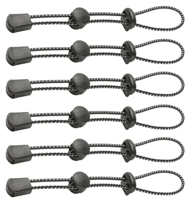 Produktbild von Set mit 6 schwarzen Bungee-Seilen, verstellbare, elastische Schnüre für Rucksack und Outdoor-Aktivitäten