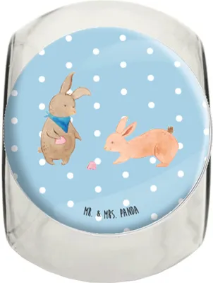 Produktbild von Mr. & Mrs. Panda Süßigkeitenglas Hasen Muschel L 870ml - Blau Pastell - Geschenk, Kaffeedose, keksdose glas, Strand, Meer, Bonboniere, glasbehälter, Bruder, Teedose