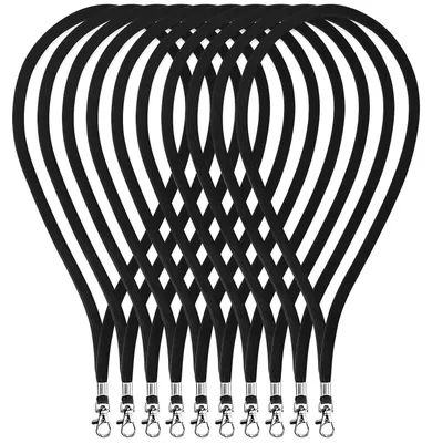 Schlüsselbänder 100 Stück, 45 cm, Nylon, Schwarz