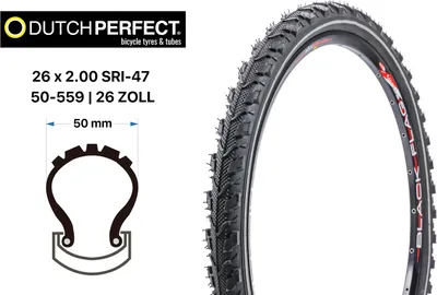Produktbild von 26 Zoll Dutch Perfect Fahrrad Reifen 26x2.00 MTB 50-559 Reflex