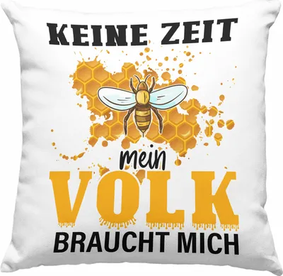 Produktbild von Trendation - Keine Zeit Mein Volk Braucht Mich Deko-Kissen mit Füllung 40x40 Geschenk Bienen Honig Imker Imkeri Geschenkidee Bienenzüchter (Rosa)
